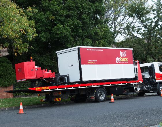Loaded gobox unit on the delivery truck