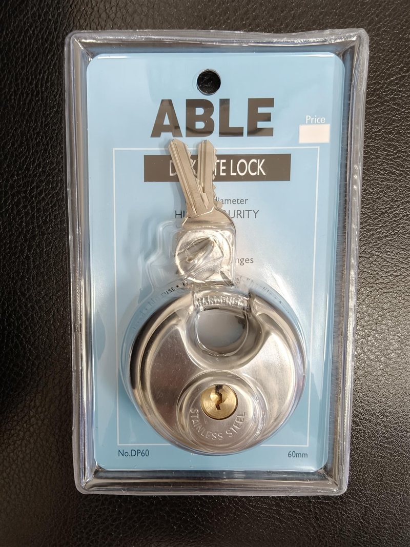 gobox stainless steel disc lock with its two keys