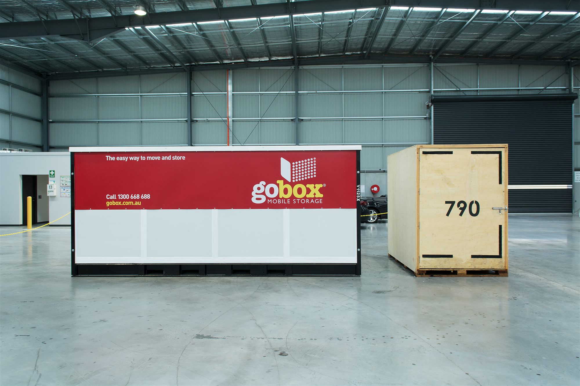 gobox storage units in the secure warehouse