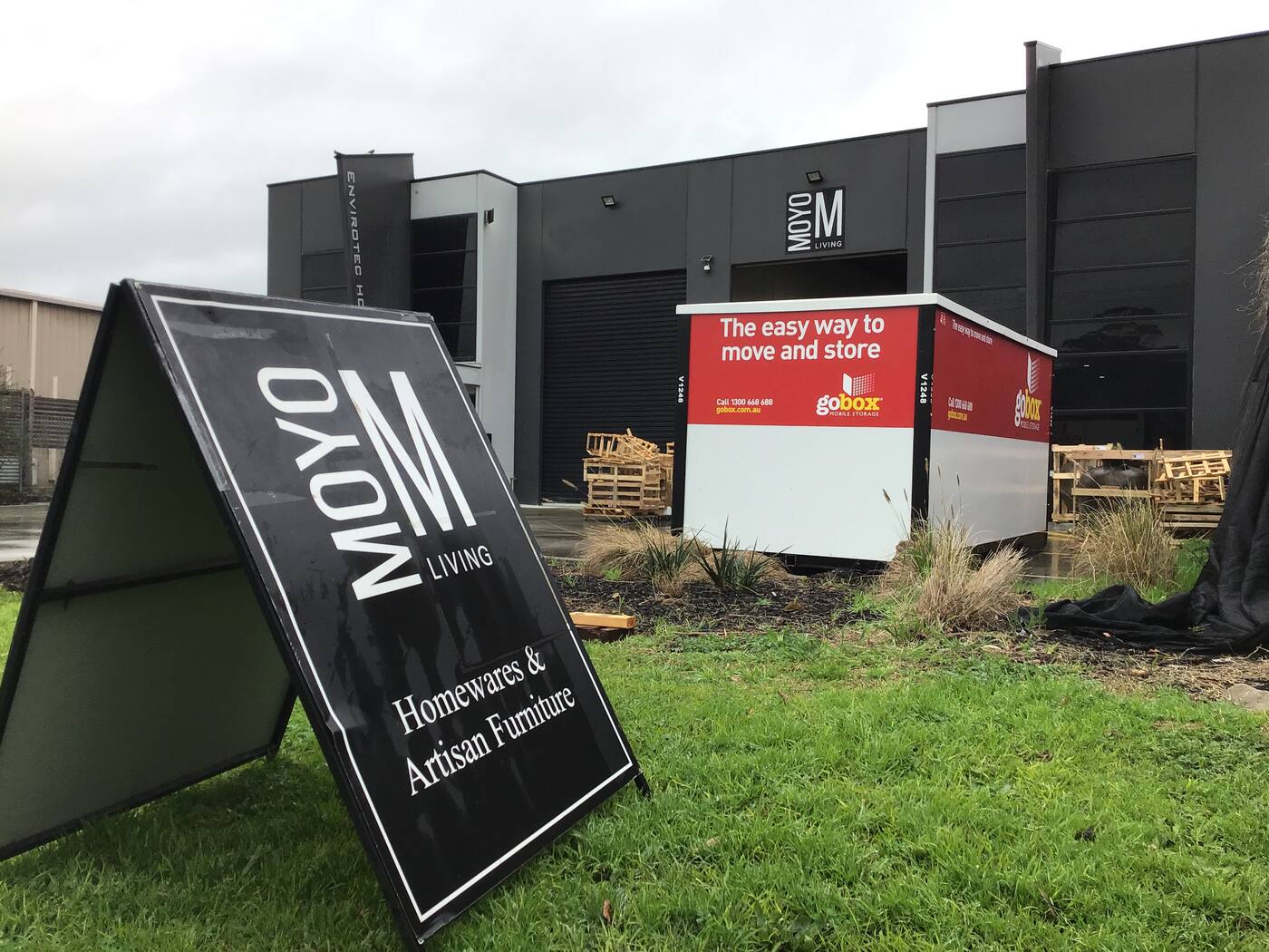 gobox unit outside a homewares retailer holding excess stock